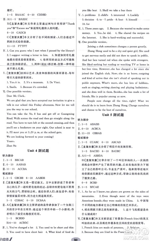 新疆青少年出版社2021海淀单元测试AB卷九年级英语全一册RJ人教版答案 新疆青少年出版社2021海淀单元测试AB卷九年级英语全一册RJ人教版答案