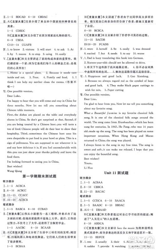 新疆青少年出版社2021海淀单元测试AB卷九年级英语全一册RJ人教版答案 新疆青少年出版社2021海淀单元测试AB卷九年级英语全一册RJ人教版答案