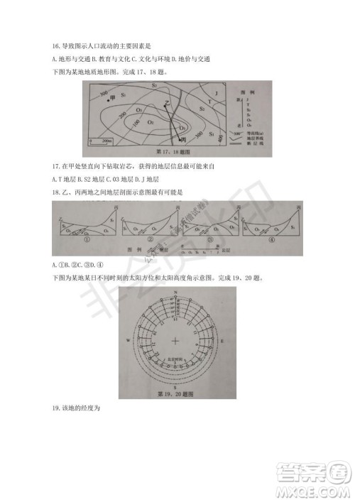 2021年11月温州市普通高中选考适应性测试高三地理试题参考答案 2021年11月温州市普通高中选考适应性测试高三地理试题参考答案