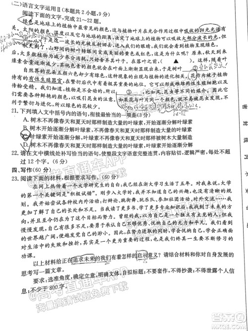 2022届湖北金太阳11月联考高三语文试题及答案 2022届湖北金太阳11月联考高三语文试题及答案