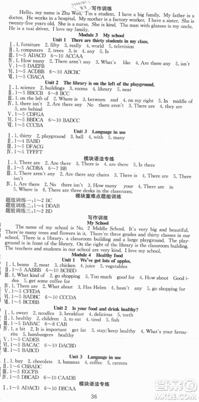 合肥工业大学出版社2021七天学案学练考七年级英语上册WY外研版答案