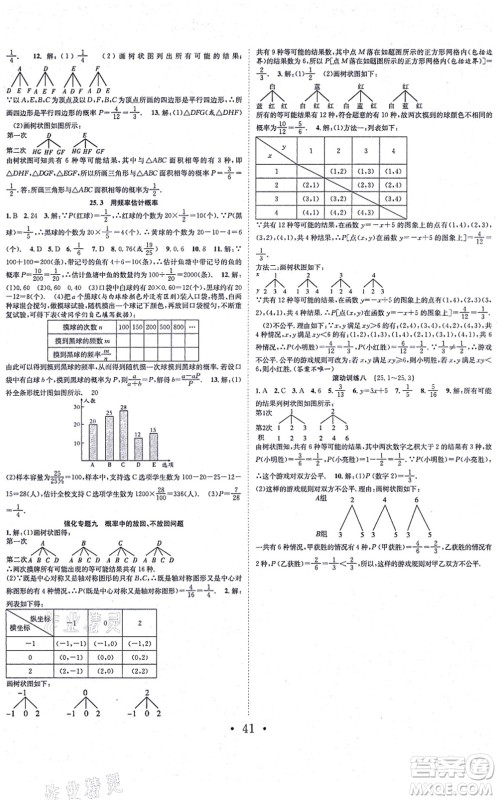 合肥工业大学出版社2021七天学案学练考九年级数学上册RJ人教版答案 合肥工业大学出版社2021七天学案学练考九年级数学上册RJ人教版答案
