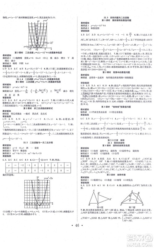 合肥工业大学出版社2021七天学案学练考九年级数学上册RJ人教版答案 合肥工业大学出版社2021七天学案学练考九年级数学上册RJ人教版答案