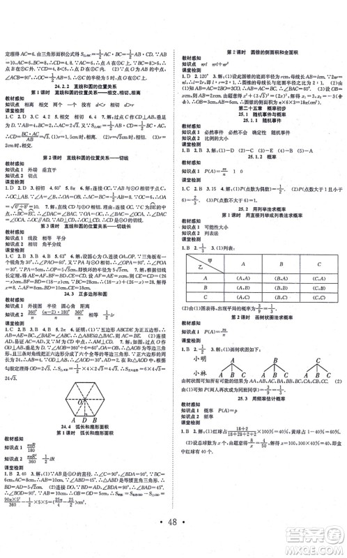 合肥工业大学出版社2021七天学案学练考九年级数学上册RJ人教版答案 合肥工业大学出版社2021七天学案学练考九年级数学上册RJ人教版答案