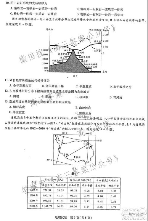 天一大联考2021-2022学年高三年级上学期期中考试地理试题及答案 天一大联考2021-2022学年高三年级上学期期中考试地理试题及答案