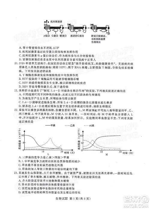 2021年11月湘豫名校联考高三生物试题及答案 2021年11月湘豫名校联考高三生物试题及答案