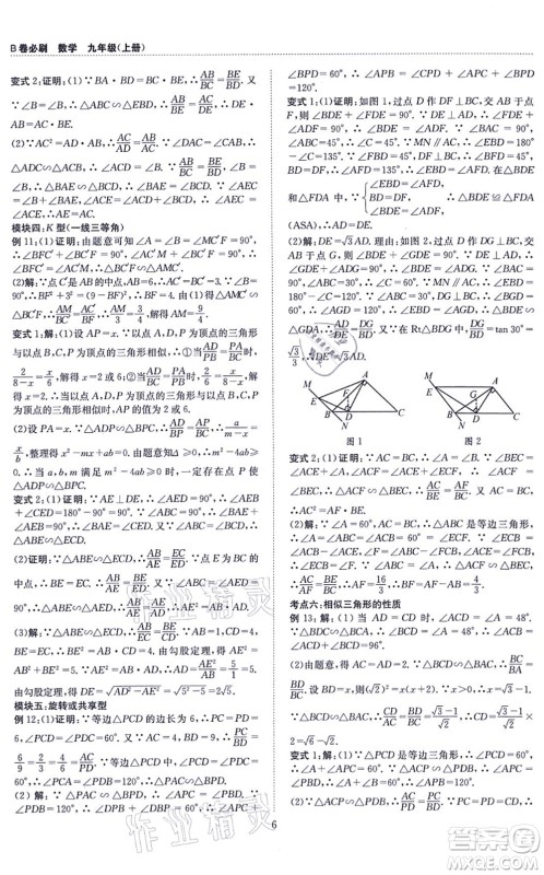 天地出版社2021秋B卷必刷九年级数学全一册BS北师版答案 天地出版社2021秋B卷必刷九年级数学全一册BS北师版答案