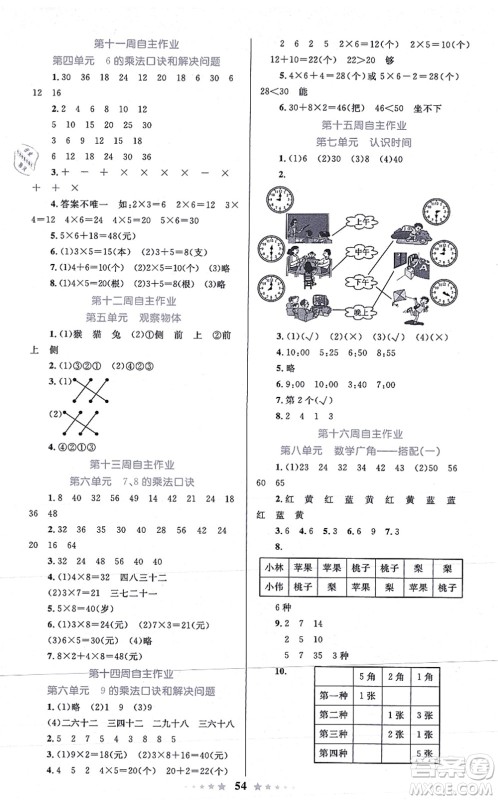 知识出版社2021小学同步测控全优设计超人天天练二年级数学上册RJ人教版答案 知识出版社2021小学同步测控全优设计超人天天练二年级数学上册RJ人教版答案