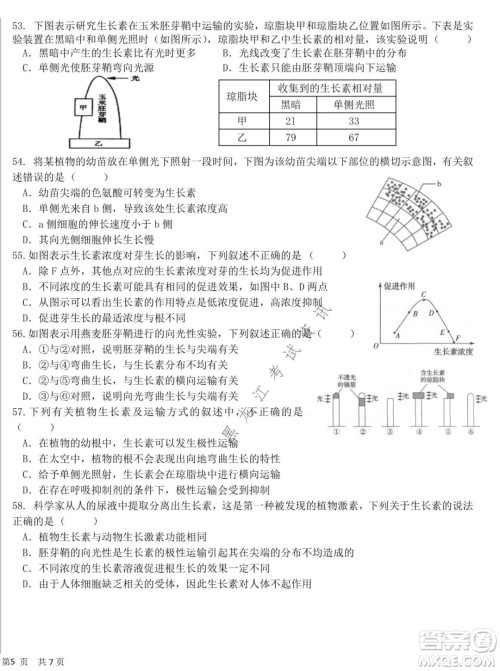 哈尔滨市第六中学2020级上学期期中考试高二生物试题及答案 哈尔滨市第六中学2020级上学期期中考试高二生物试题及答案