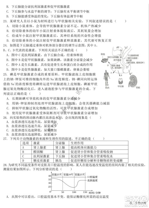 哈尔滨市第六中学2020级上学期期中考试高二生物试题及答案