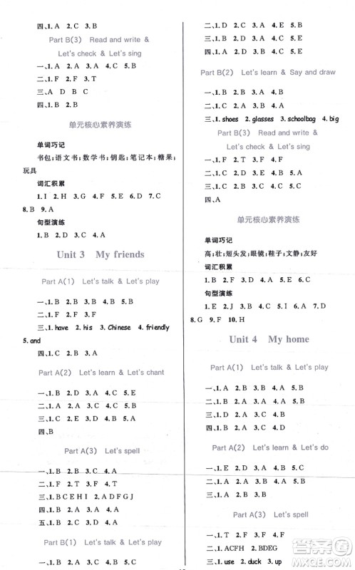 知识出版社2021小学同步测控全优设计超人天天练四年级英语上册RJ人教版答案 知识出版社2021小学同步测控全优设计超人天天练四年级英语上册RJ人教版答案