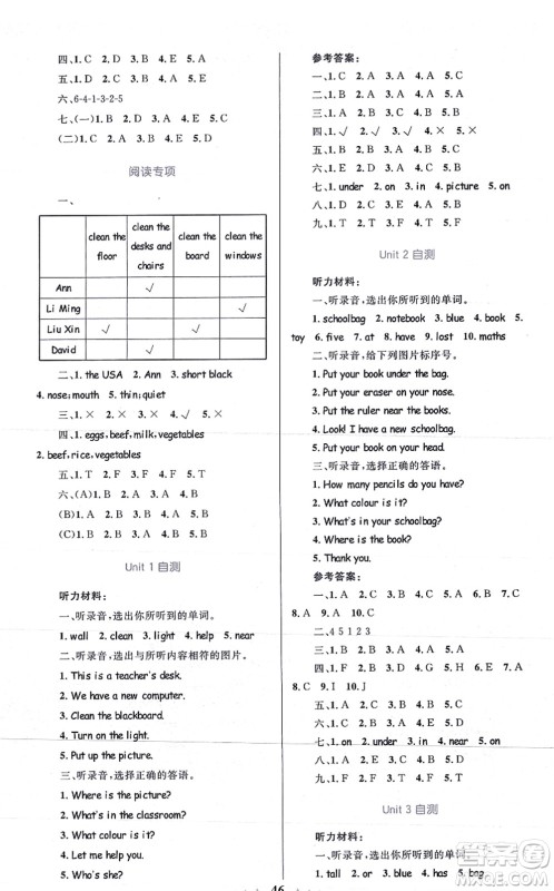 知识出版社2021小学同步测控全优设计超人天天练四年级英语上册RJ人教版答案 知识出版社2021小学同步测控全优设计超人天天练四年级英语上册RJ人教版答案