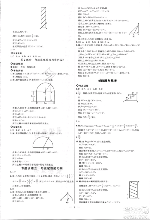 内蒙古少年儿童出版社2021细解巧练七年级数学上册鲁教版参考答案