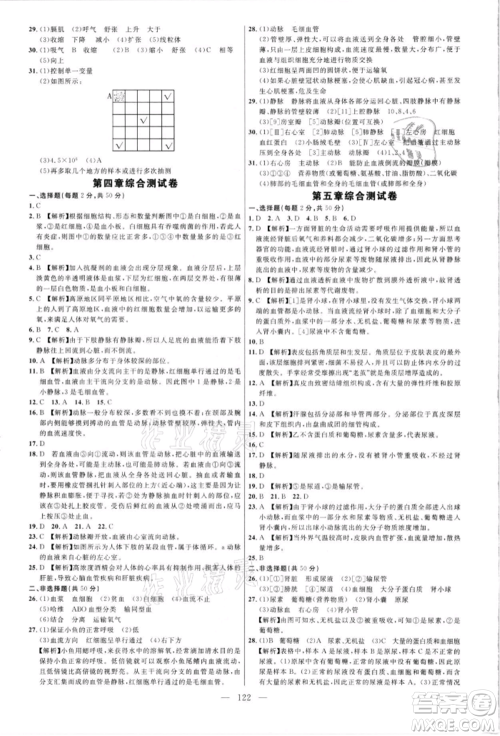 内蒙古少年儿童出版社2021细解巧练七年级生物上册鲁教版参考答案