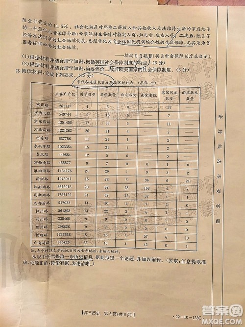 2022届山西金太阳高三11月联考历史试题及答案