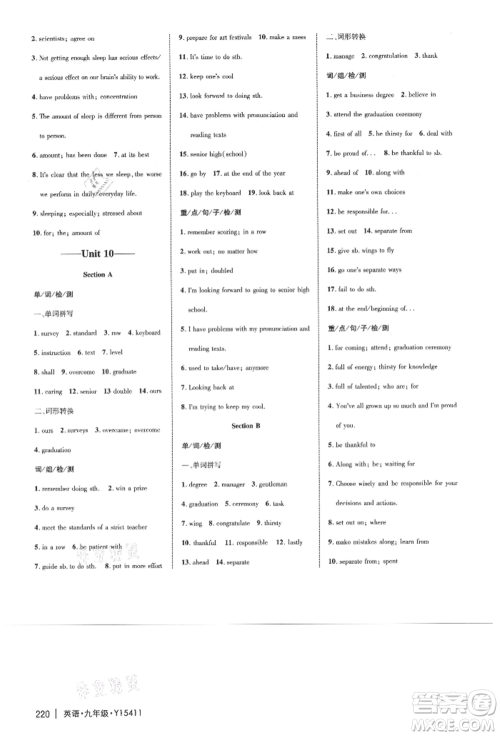 内蒙古少年儿童出版社2021细解巧练九年级英语鲁教版参考答案 内蒙古少年儿童出版社2021细解巧练九年级英语鲁教版参考答案