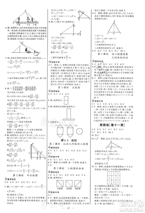 内蒙古少年儿童出版社2021细解巧练九年级数学上册鲁教版参考答案