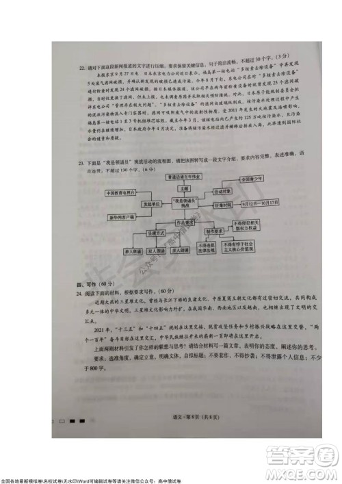巴蜀中学2022届高考适应性月考卷四语文试题及答案 巴蜀中学2022届高考适应性月考卷四语文试题及答案