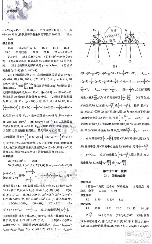 大象出版社2021初中同步练习册九年级数学上册人教版答案