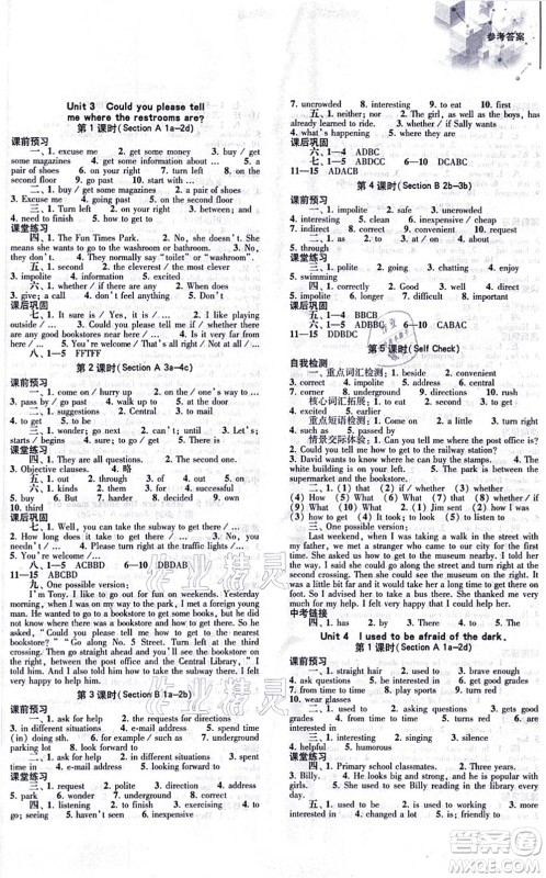 大象出版社2021初中同步练习册九年级英语全一册人教版答案