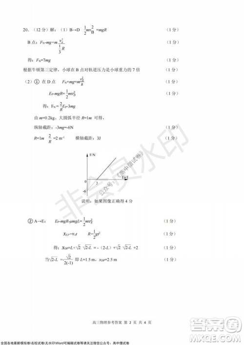 2021学年第一学期浙江省9+1高中联盟期中考试高三年级物理试题及答案