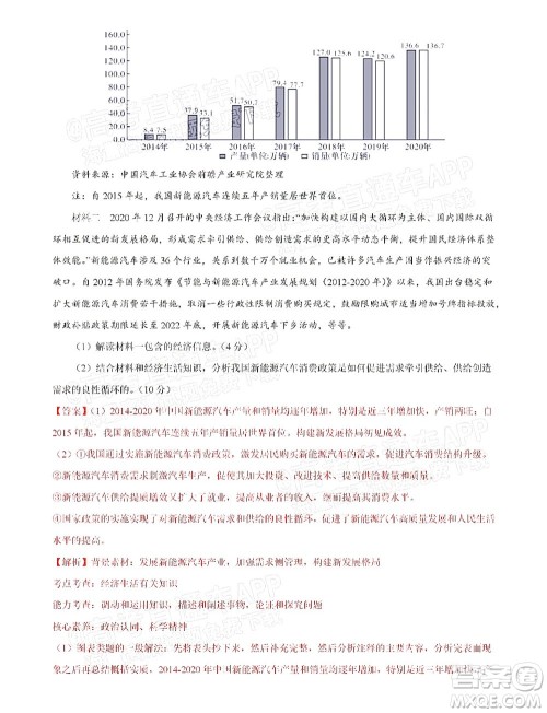 湖北六校2021-2022学年上学期期中考试高三政治试卷及答案