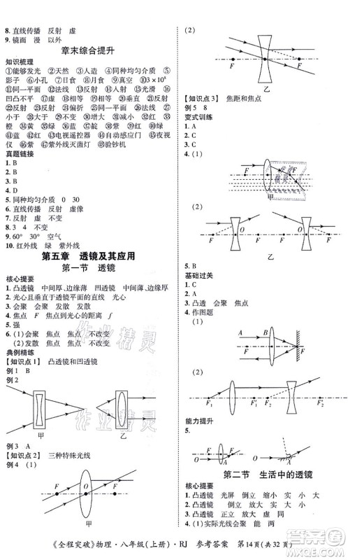 延边大学出版社2021思而优教育全程突破八年级物理上册R人教版答案