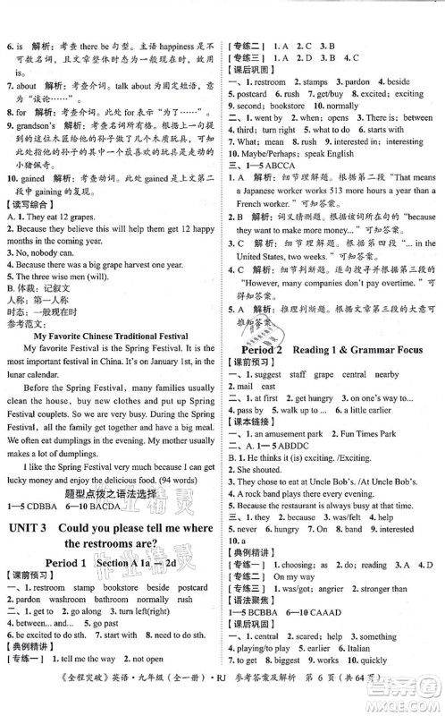 延边大学出版社2021思而优教育全程突破九年级英语全一册R人教版答案 延边大学出版社2021思而优教育全程突破九年级英语全一册R人教版答案