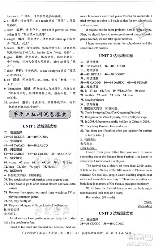 延边大学出版社2021思而优教育全程突破九年级英语全一册R人教版答案 延边大学出版社2021思而优教育全程突破九年级英语全一册R人教版答案