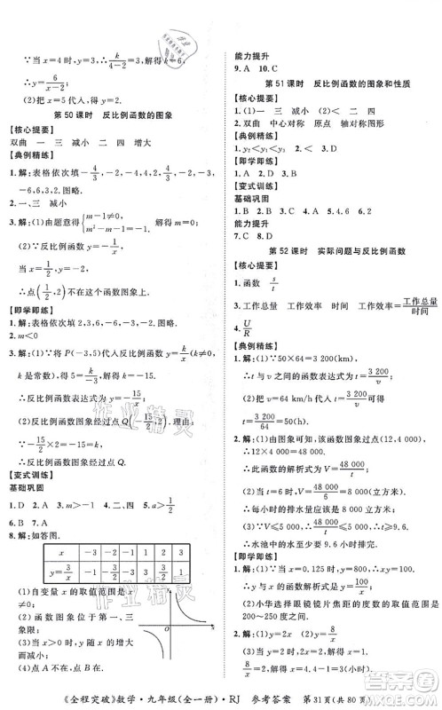 延边大学出版社2021思而优教育全程突破九年级数学全一册R人教版答案 延边大学出版社2021思而优教育全程突破九年级数学全一册R人教版答案