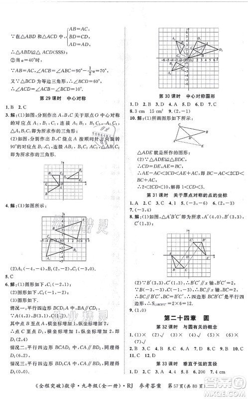 延边大学出版社2021思而优教育全程突破九年级数学全一册R人教版答案 延边大学出版社2021思而优教育全程突破九年级数学全一册R人教版答案