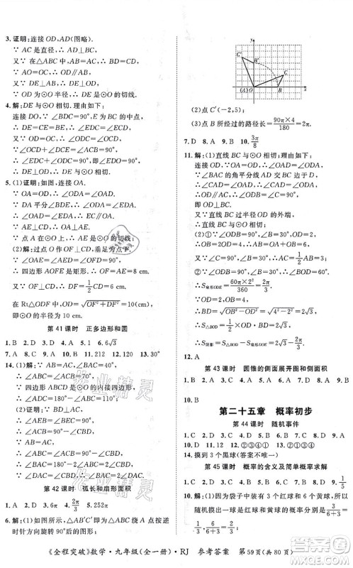 延边大学出版社2021思而优教育全程突破九年级数学全一册R人教版答案