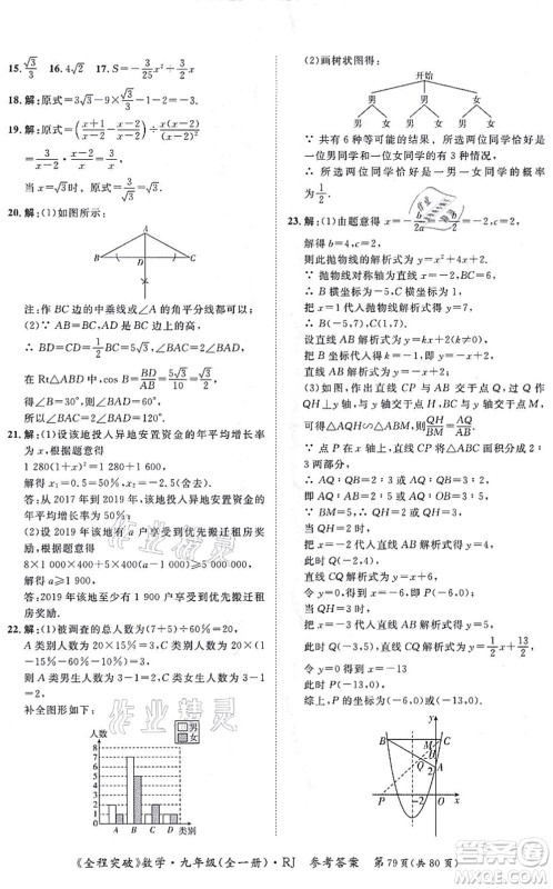 延边大学出版社2021思而优教育全程突破九年级数学全一册R人教版答案 延边大学出版社2021思而优教育全程突破九年级数学全一册R人教版答案