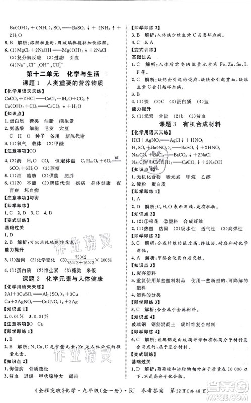 延边大学出版社2021思而优教育全程突破九年级化学全一册R人教版答案 延边大学出版社2021思而优教育全程突破九年级化学全一册R人教版答案