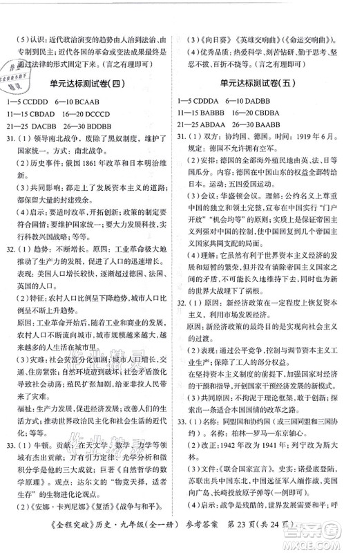 延边大学出版社2021思而优教育全程突破九年级历史全一册TB统编版答案 延边大学出版社2021思而优教育全程突破九年级历史全一册TB统编版答案