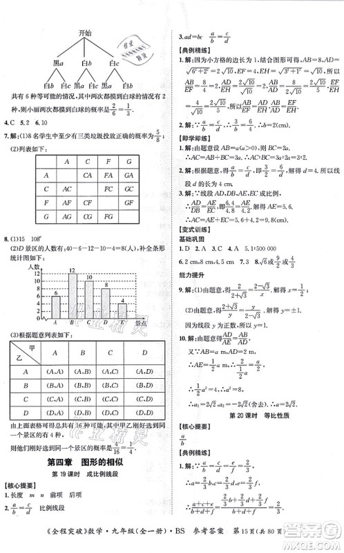 延边大学出版社2021思而优教育全程突破九年级数学全一册BS北师版答案 延边大学出版社2021思而优教育全程突破九年级数学全一册BS北师版答案