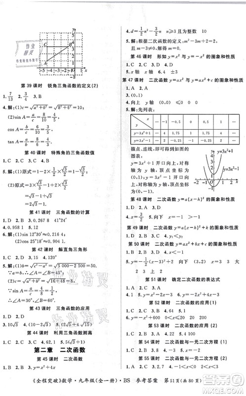 延边大学出版社2021思而优教育全程突破九年级数学全一册BS北师版答案 延边大学出版社2021思而优教育全程突破九年级数学全一册BS北师版答案