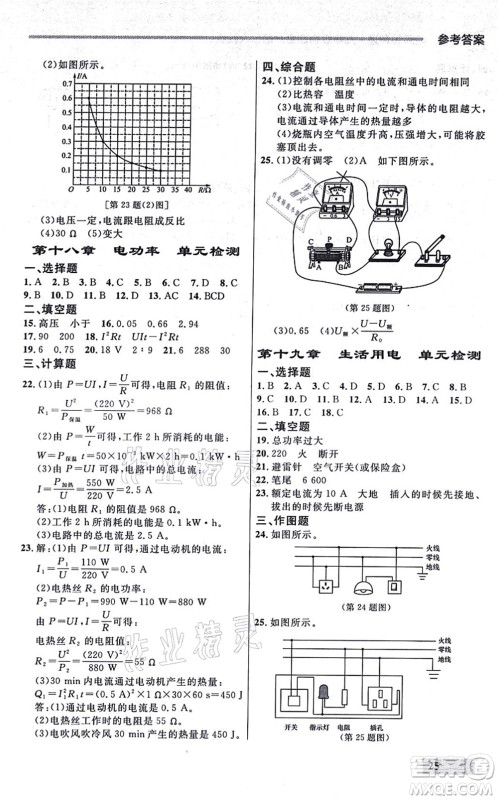 延边大学出版社2021点石成金金牌每课通九年级物理全一册人教版大连专版答案 延边大学出版社2021点石成金金牌每课通九年级物理全一册人教版大连专版答案