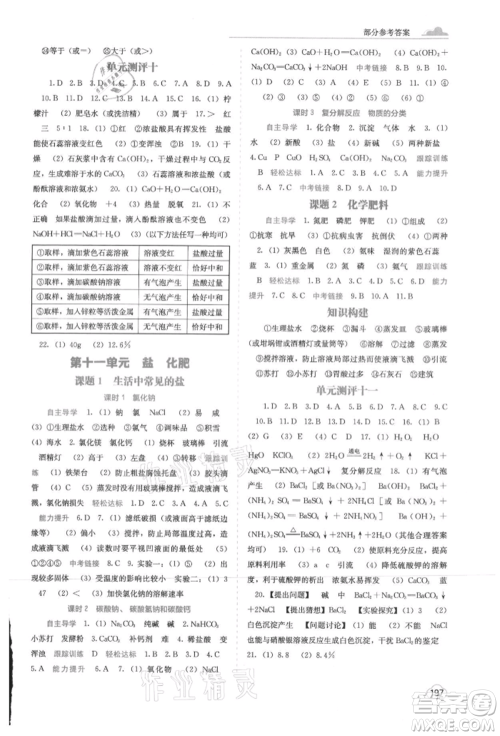 广西教育出版社2021自主学习能力测评九年级化学人教版参考答案