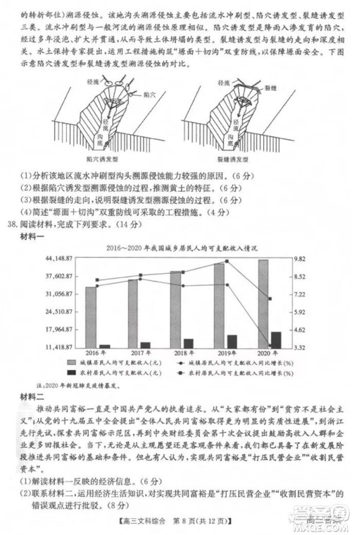 2022届新乡市高三第一次模拟考试文科综合试题及答案