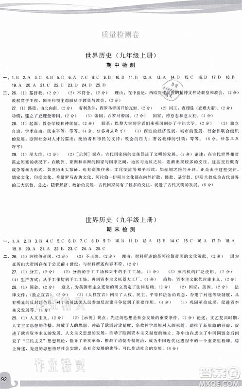 福建人民出版社2021顶尖课课练九年级历史上册人教版答案 福建人民出版社2021顶尖课课练九年级历史上册人教版答案