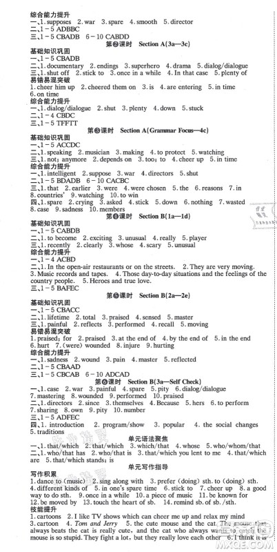 北京时代华文书局2021全效学习学业评价方案九年级英语全一册RJ人教版答案 北京时代华文书局2021全效学习学业评价方案九年级英语全一册RJ人教版答案