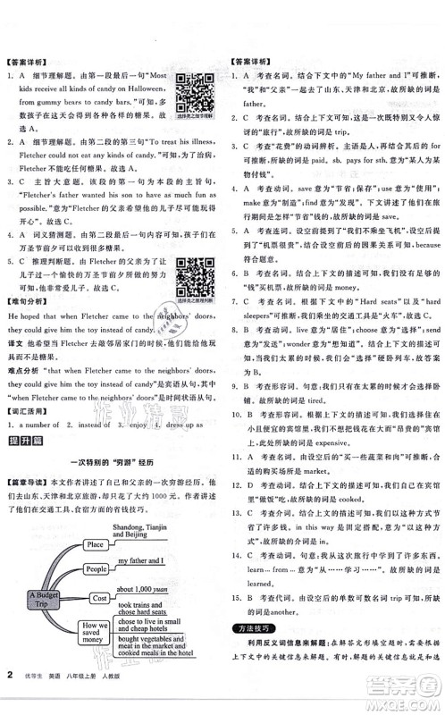 阳光出版社2021练就优等生八年级英语上册RJ人教版答案