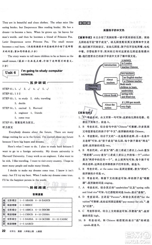 阳光出版社2021练就优等生八年级英语上册RJ人教版答案