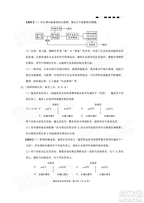 2022届贵阳一中高考适应性月考三理科综合试题及答案 2022届贵阳一中高考适应性月考三理科综合试题及答案