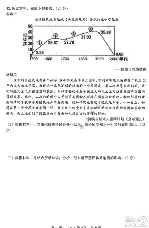 哈三中2021-2022学年度上学期高二学年第一学段考试历史文科试卷及答案 哈三中2021-2022学年度上学期高二学年第一学段考试历史文科试卷及答案