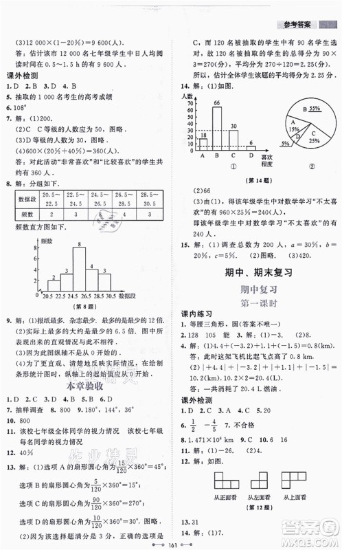 北京师范大学出版社2021伴你学七年级数学上册北师大版答案 北京师范大学出版社2021伴你学七年级数学上册北师大版答案