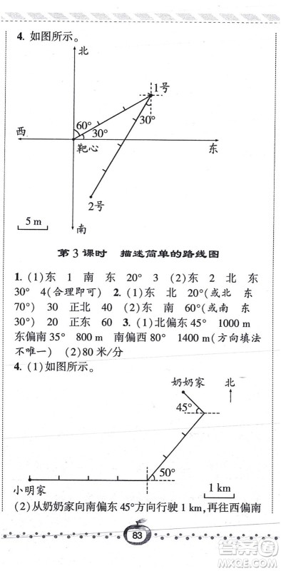 宁夏人民教育出版社2021经纶学典课时作业六年级数学上册RJ人教版答案