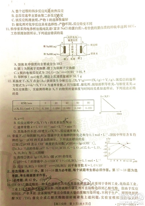 2022届河北金太阳高三12月联考化学试题及答案