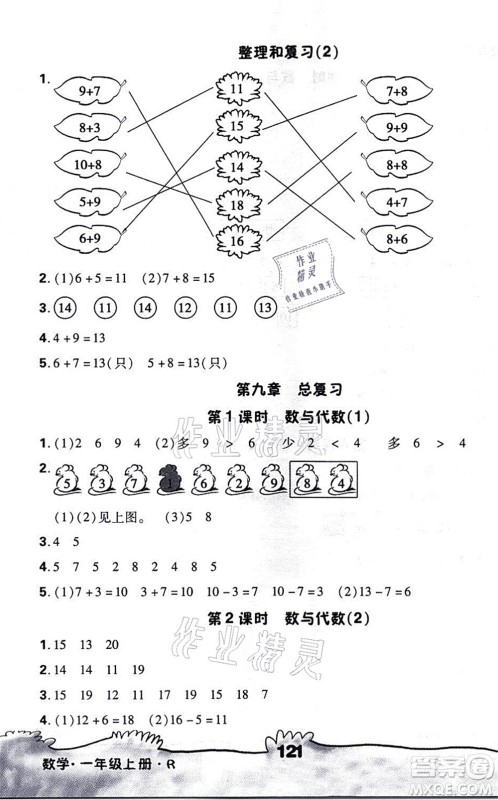 海南出版社2021千里马随堂小练10分钟一年级数学上册R人教版答案